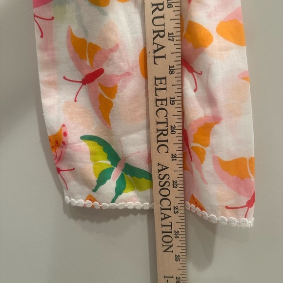 Lilly Pulitzer Women's Butterfly Blouse Flare Sleeves Crochet Trim Fairy Sz S - Picture 6 of 12